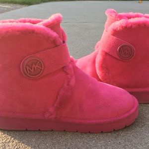 MK Suede Plush Booties